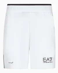 EA7 OFFICIAL STORE Bermuda Tennis Pro In Tessuto Tecnico Ventus7 Bianco