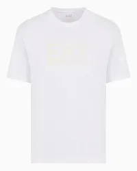 EA7 OFFICIAL STORE T-shirt Girocollo Visibility In Jersey Di Cotone Bianco