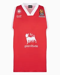 EA7 OFFICIAL STORE Olimpia Milano Canotta Replica Eurolega 23/24 Rosso