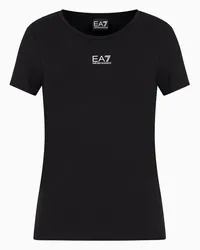 EA7 OFFICIAL STORE T-shirt Logo Series In Cotone E Modal Stretch Nero