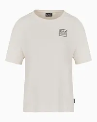 EA7 OFFICIAL STORE T-shirt A Maniche Corte Contemporary Sport In Cotone Beige