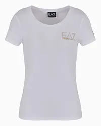 EA7 OFFICIAL STORE T-shirt Evolution In Jersey Di Misto Cotone Bianco