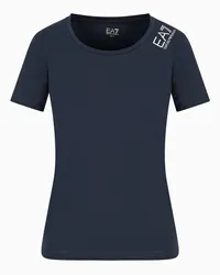 EA7 OFFICIAL STORE T-shirt A Maniche Corte Core Lady In Cotone Stretch Blu