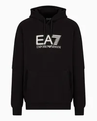 EA7 OFFICIAL STORE Felpa Con Cappuccio Visibility In Misto Cotone Nero