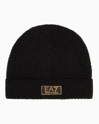 EA7 OFFICIAL STORE Beanie Gold Label In Misto Lana Nero