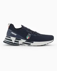 EA7 OFFICIAL STORE Italia Team Paris 2024 Sneakers Crusher Distance Knit Blu