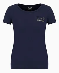 EA7 OFFICIAL STORE T-shirt Evolution In Jersey Di Misto Cotone Blu