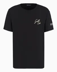 EA7 OFFICIAL STORE T-shirt Golf Pro In Misto Viscosa Stretch Nero