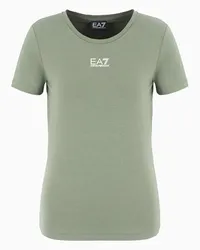 EA7 OFFICIAL STORE T-shirt Logo Series In Cotone E Modal Stretch Verde