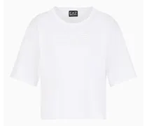 OFFICIAL STORE T-shirt Girocollo Logo Series Crossover In Cotone Stretch Con Logo Ricamato