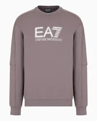 EA7 OFFICIAL STORE Felpa Girocollo Visibility In Misto Cotone Grigio