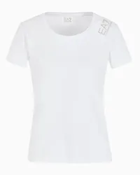 EA7 OFFICIAL STORE T-shirt A Maniche Corte Core Lady In Cotone Stretch Bianco