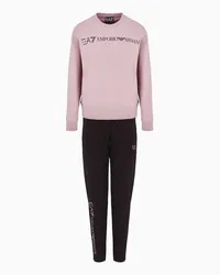 EA7 OFFICIAL STORE Tuta In Cotone Stretch Con Logo Rosa