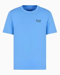 EA7 OFFICIAL STORE T-shirt Girocollo Logo Series In Jersey Di Cotone Azzuro