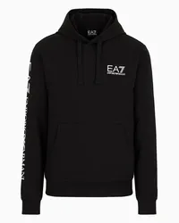 EA7 OFFICIAL STORE Felpa In Cotone Logo Series Con Cappuccio Nero