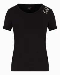 EA7 OFFICIAL STORE T-shirt A Maniche Corte Core Lady In Cotone Stretch Nero