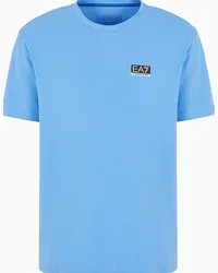 EA7 OFFICIAL STORE T-shirt Girocollo Dynamic Athlete In Tessuto Tecnico Natural Ventus7 Azzurro