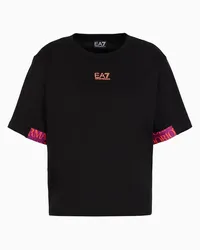 EA7 OFFICIAL STORE T-shirt Girocollo Logo Series In Cotone Nero