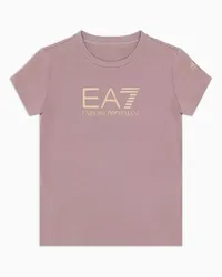 EA7 OFFICIAL STORE T-shirt Girocollo Shiny Girl In Cotone Stretch Rosa