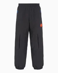 EA7 OFFICIAL STORE Pantaloni In Tessuto Effetto Teddy Nero