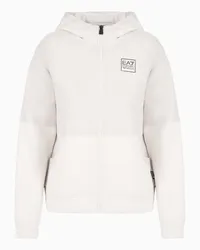 EA7 OFFICIAL STORE Felpa Con Cappuccio Contemporary Sport Con Inserti In Nylon Bianco