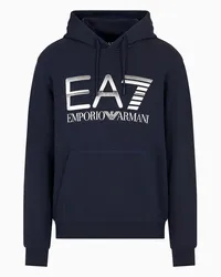 EA7 OFFICIAL STORE Felpa Con Cappuccio Logo Series In Cotone Blu