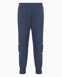 EA7 OFFICIAL STORE Pantaloni Jogger Athletic Colour Block In Misto Cotone Organico Blu