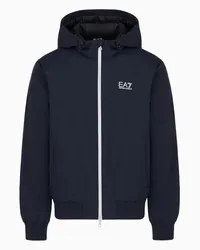 EA7 OFFICIAL STORE Bomber Con Cappuccio Core Identity In Tessuto Tecnico Blu