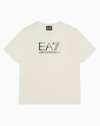 EA7 OFFICIAL STORE T-shirt A Maniche Corte Visibility Boy In Cotone Beige