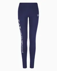 EA7 OFFICIAL STORE Leggings Shiny In Cotone Stretch Blu