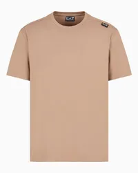 EA7 OFFICIAL STORE T-shirt Girocollo Logo Series In Cotone Beige