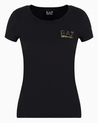 EA7 OFFICIAL STORE T-shirt Evolution In Jersey Di Misto Cotone Nero