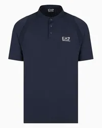 EA7 OFFICIAL STORE Polo Serafino Tennis Pro In Tessuto Tecnico Ventus7 Blu