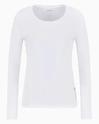 EA7 OFFICIAL STORE T-shirt A Maniche Lunghe Core Lady In Cotone Stretch Bianco