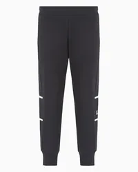 EA7 OFFICIAL STORE Pantaloni Jogger Athletic Colour Block In Misto Cotone Organico Nero