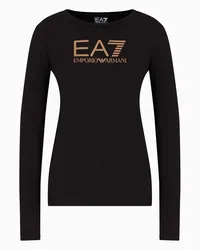 EA7 OFFICIAL STORE T-shirt A Maniche Lunghe Core Lady In Cotone Stretch Nero