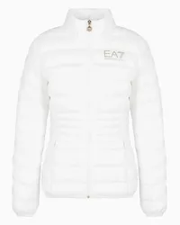 EA7 OFFICIAL STORE Giacca Imbottita Core Lady In Tessuto Tecnico Riciclato Con Cappuccio Bianco