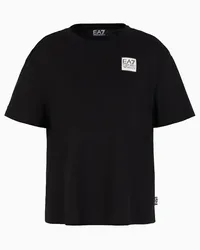 EA7 OFFICIAL STORE T-shirt A Maniche Corte Contemporary Sport In Cotone Nero