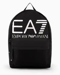 EA7 OFFICIAL STORE Zaino Con Maxi Logo In Tessuto Nero