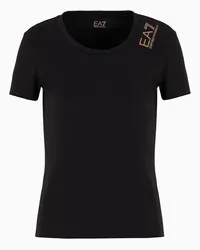 EA7 OFFICIAL STORE T-shirt A Maniche Corte Core Lady In Cotone Stretch Nero