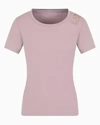 EA7 OFFICIAL STORE T-shirt A Maniche Corte Core Lady In Cotone Stretch Rosa