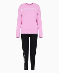 EA7 OFFICIAL STORE Tuta In Cotone Stretch Con Logo Rosa