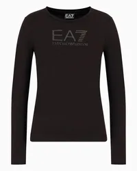 EA7 OFFICIAL STORE T-shirt A Maniche Lunghe Core Lady In Cotone Stretch Nero