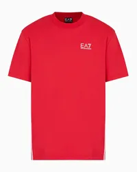 EA7 OFFICIAL STORE T-shirt Girocollo 7 Lines In Cotone Rosso