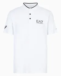 EA7 OFFICIAL STORE Polo Serafino Tennis Pro In Tessuto Tecnico Ventus7 Bianco