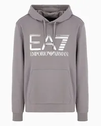 EA7 OFFICIAL STORE Felpa Con Cappuccio Logo Series In Cotone Grigio