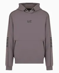 EA7 OFFICIAL STORE Felpa Con Cappuccio Core Identity In Tessuto Tecnico Grigio