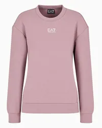 EA7 OFFICIAL STORE Felpa Girocollo Logo Series In Misto Cotone Rosa