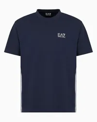 EA7 OFFICIAL STORE T-shirt Girocollo 7 Lines In Cotone Blu