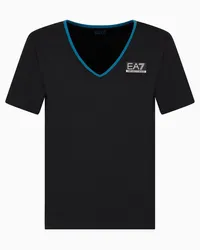 EA7 OFFICIAL STORE T-shirt Con Scollo A V Dynamic Athlete In Tessuto Tecnico Ventus7 Nero